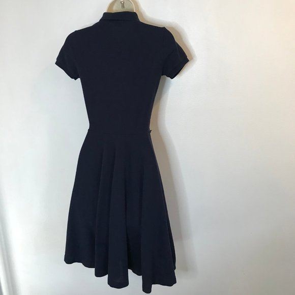 Polo Ralph Lauren T-shirt Dress SMALL S Navy Blue Fit & Flare Cotton Stretch - Picture 6 of 9
